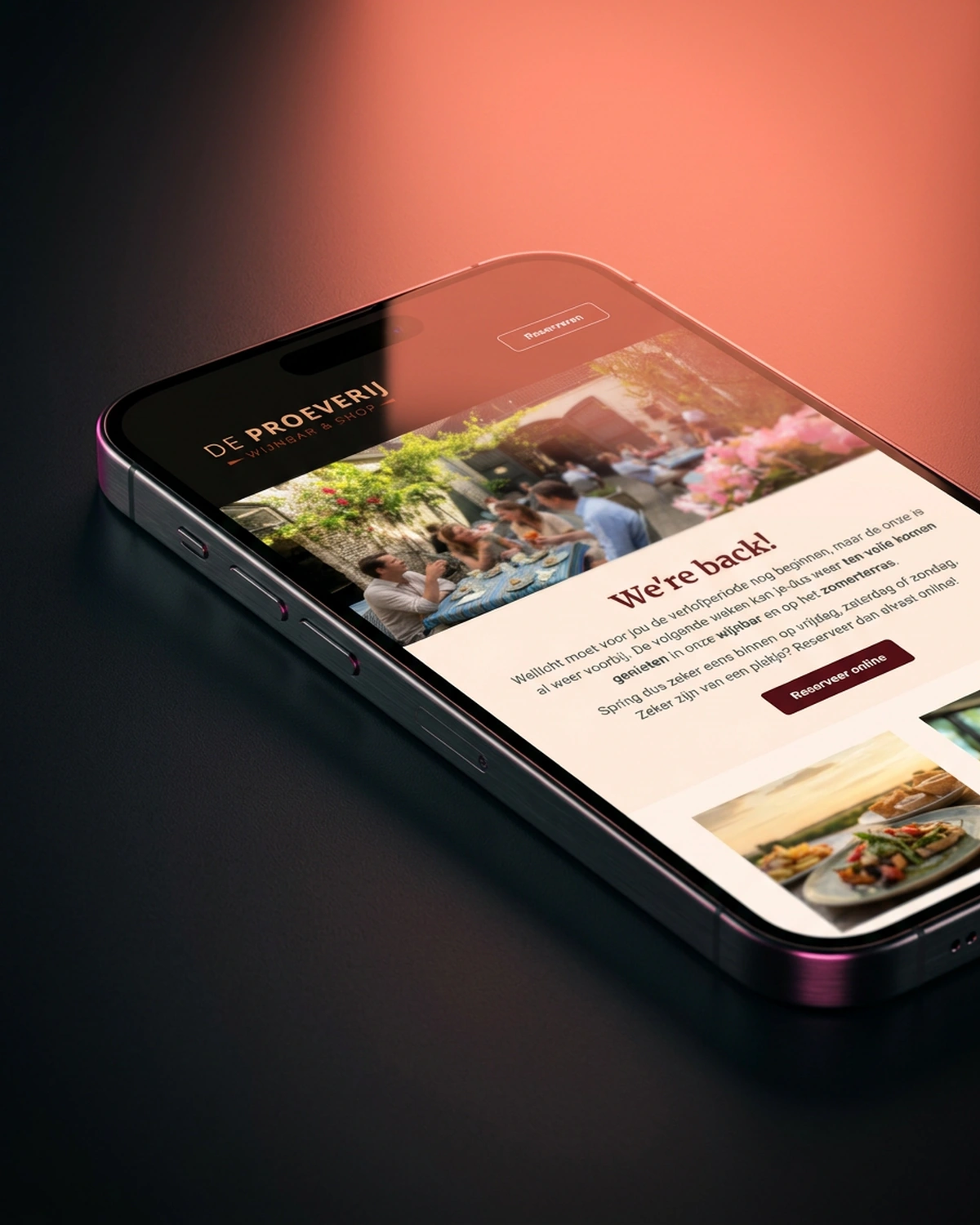 Email marketingcampagne voor De Proeverij weergegeven op smartphone.