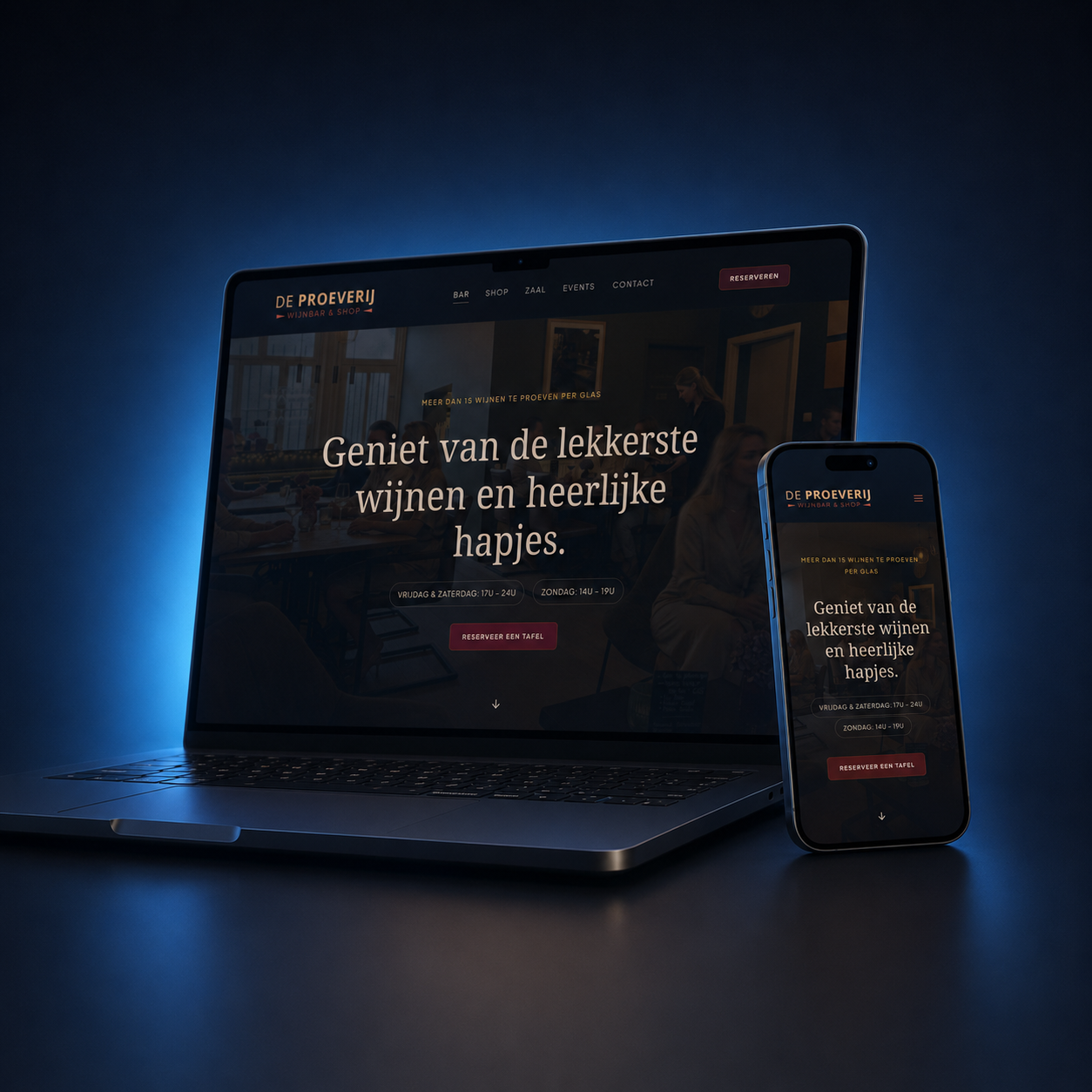 Premium website en webapp showcase op laptop en monitor